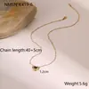 Diseño de Moda Transfronterizo Colgante de Piedra Natural en Forma de Corazón Collar de Acero de Titanio Cadena para Clavícula Nicho de Ins Joyería al por Mayor
