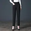 8166 pantalones harén de cintura alta para mujer otoño nuevo pantalones para mujer de mediana edad talla grande madre holgados cortos casuales pequeños