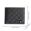 Nueva cartera corta para hombre, estilo juvenil, informal, a cuadros, con tarjetero, fina y suave, monedero.