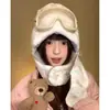Nuevo Sombrero Lei Feng de Felpa Gruesa Estampado Lindo de Invierno para Mujeres con Circunferencia de Cabeza Grande, Gorro Pulóver a Prueba de Frío para Ciclismo para Calidez
