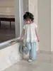 Camisa de Muñeca de Manga Corta Tongsen Tongma para Niñas Verano 2026 Nuevo Estilo Camisa de Cuello para Bebés Verano Top Infantil de Moda
