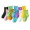 Calcetines Gruesos con Borde Enrollado para Niños, Calcetines de Color Sólido Bordados con una Pequeña Flor Margarita, Adecuados para Todas las Estaciones, Calcetines de Algodón con Encaje para Bebés y Niños Pequeños