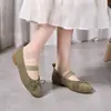 Bailarinas de Gamuza sin Cordones de Punta Baja para Mujer, Zapatos Planos de Estilo Bosque Sencillo, Zapatos Casuales para Mujer, Mary Jane
