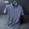 Camisa Polo transpirable de secado rápido de seda de hielo ultradelgada para hombre, casual para deportes al aire libre, manga corta moderna, venta al por mayor de fábrica