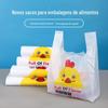 Saco para Levar de Grau Alimentício, Material Novo, Frango Amarelinho, Sacola Plástica Descartável tipo colete, Sacola de Embalagem Conveniente para Lanche Venda por Atacado