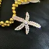 Pinza para el pelo de estrella de mar de perlas estilo coreano Ins, pinza para flequillo de diamantes completos versátil y moderna, accesorio para el pelo para mujer