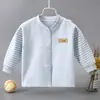 Cárdigan de Algodón Colorido para Bebé de Primavera y Otoño, Top Individual, Suéter Infantil, Ropa Interior para Niños y Niñas, Capa Base para Bebé, Ropa de Otoño, Pijamas, Cuello Redondo