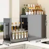 Rack de Condimentos Estreito Estilo Transfronteiriço para Cozinha Bancada Extensível Multicamadas à Prova de Poeira Armazenamento Porta Condimentos de Óleo Sal Molho Vinagre