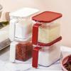 Anya Quantidade Controlada Tempero Caixa À Prova de Umidade Selado Flip Cover com Colher Cozinha Doméstica Tempero Garrafa Tempero Jar Armazenamento Caixa