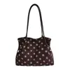 2026 Nuevo Bolso Tote de Gamuza y Terciopelo con Lunares Estilo Coreano Gran Capacidad para Viajes Diarios Bolso de Hombro Único Bolso de Axila para Mujer Bolso Tote
