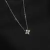 Collar de Zirconia con Flor para Mujer Diseño de Nicho ins Verano 2025 Versátil Colgante de Alta Gama Cadena para Clavícula Joyería al por Mayor