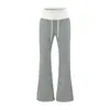Pantalones acampanados de cintura alta con cordón para mujer, nueva moda de principios de otoño 2026, pantalones casuales deportivos de corte ajustado
