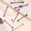 Orelha de osso de orelha de haste longa nova transfronteiriça prego de orelha ponte de orelha série roxa tinta de ponte de orelha ponto em forma de spray pintura brincos fábrica de origem atacado