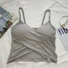 Camisola pequeña estilo coreano para mujer, sexy, con espalda hermosa y almohadilla para el pecho, sin tirantes, para verano