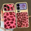 Capa Rosa Coração Estampa Leopardo Compatível com Celular Apple 18promax Huawei Xiaomi Vivo Capa Macia Janela Grande Personalidade