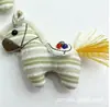 Novos acessórios de boneca pônei de pelúcia em tecido listrado de desenho animado, pingentes de bolsa, broches, acessórios de cabelo e acessórios de vestuário