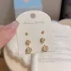 Pendientes Geométricos de Cubo de Azúcar con Forma de Corazón, Juego de Tres Piezas de Lujo Ligero y de Gama Alta, Estilo Simple, Pendientes Exquisitos y Versátiles