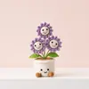 Margarida tecida à mão, rosto sorridente, girassol, planta em vaso de flor eterna, flor artificial de crochê, decoração de casa, atacado transfronteiriço