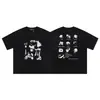 ERD Hesitante Rica Segunda Geração Mulher Cabeça Lateral Carta Marca Chao Camiseta de Manga Curta Estampada Solta para Homens e Mulheres Verão