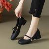 Zapatos de una sola capa ZHR para mujer, novedad de verano 2023, estilo francés, elegantes, de tacón bajo y chic, Mary Jane, originales, informales, combinables.