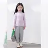 Camiseta Térmica para Niña 2026 Otoño Nueva Moda Top Elegante Infantil Ropa de Punto Cálida para Niños Bebé Manga Larga Primavera y Otoño