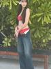 Traje de Baño Japonés y Coreano de Nuevo Estilo Puro Deseo de Alta Gama Floral Sexy Pecho Pequeño Reunido Cuerda al Cuello Espalda Descubierta Cintura Alta con Abertura Ins
