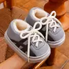 Novas Pantufas de Algodão EVA de Inverno 2026 para Crianças Meninas, Superfície de Couro, Impermeável, Pai-Filho, Antiderrapante, Quente, Sapatos de Algodão de Inverno para Meninos
