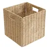 Cesta de Armazenamento, Cesta de Armazenamento de Rattan, Caixa de Armazenamento Tecida de Palha, Cesta de Armazenamento, Estrutura de Armazenamento, Organizador de Armazenamento, Tipo Retangular Dobrável