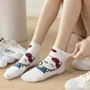 Calcetines Invisibles Bajos de Algodón para Mujer, Estilo Cartoon Lindo y Cómodo, Gato, Calcetines Cortos Bajos, Estilo Japonés, Calcetines de Estudiante, Calcetines Deportivos para Mujer