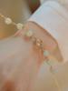 Pulsera de trébol de jade Hetian natural para mujer, verano, diseño de nicho ins 2023, nueva pulsera de lujo ligero