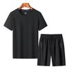 Traje deportivo para hombre conjunto corto de seda de hielo camiseta de verano talla grande camiseta de seda de hielo fabricantes venta al por mayor transfronteriza LOGOTIPO imprimible