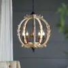 Lustre Criativo Estilo Country Americano Francês de Madeira Maciça para Sala de Estar, Sala de Jantar, Quarto, Corredor, Clube, Villa, Iluminação Decorativa Personalizada