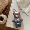 Ins Coreano Nuevo Dibujo Animado Papá Noel Oso Tela de Fieltro Colgante Llavero Lindo Colgante para Bolso para Mujeres
