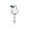 Halloween Fantasma Acrílico Brillo Médico Lindo Retráctil Giratorio Portarretractil de Insignia Regalo Hebilla Deslizante de Identificación