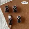Protetor de cabo de dados 2D PLANO 2 peças imagem de gatinho preto com a língua para fora, anti-quebra, Mão Tipo-C