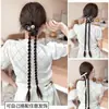 Peruca Cabelo Artificial Tranças Enroladas Femininas Torção Dupla Longas Novas Estilo Chinês Pequenas Tranças Círculo de Cabelo Tranças de Rabo de Cavalo