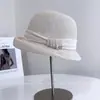 Elegante Sombrero de Pescador de Punto Estilo Socialité para Mujer, Transpirable de Verano, Versátil, Protección Solar, Sombrero de Moda