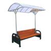 Sombra directa de fábrica asiento de ocio exterior anticorrosión madera maciza silla de descanso para estadio suelo deportivo taburete con respaldo de acero y madera