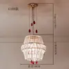 Araña de Flor Murano para Sala de Estar 6 Lámpara de Cristal Francesa de Lujo Nuevo Lámpara para Vestíbulo Lámpara Acogedora para Dormitorio Sin Hierro