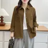 [Especial] Otoño 2026 Nueva Moda Femenina Tallas Grandes Elegante y con Estilo Cardigan con Bolsillo de Parche con Flecos Ropa de Abrigo 1039