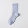 Calcetines Lisos de Talla Grande para Hombre, Otoño/Invierno, Negocios, Simples, Algodón Puro, Doble Aguja, Versátiles, Blancos, Transpirables, Largos