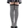 Meias Listradas Transfronteiriças Meias Altas até a Coxa para Mulheres Meias Longas Japonesas e Coreanas Acima do Joelho Halloween Cosplay Performance Meias de Zebra