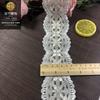 Fio de ouro bilateral renda de seda de leite 6,5 cm fio de algodão código de barras bordado bicolor em estoque acessórios de renda de seda de poliéster