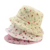 Sombrero cálido de moda estilo japonés y coreano, sombrero tipo cubo fresco y esponjoso con flores, sombrero de pescador, sombrero de invierno para mujer 2026