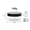 Em estoque 100g a 500g frasco de boca larga PET transparente pote para creme pote para embalagem de alimentos grande boca larga pote para reembalagem