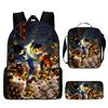 Mochila de Dragonball de Amazon para estudiantes de primaria y secundaria, mochila escolar de tres piezas, bolsa de hombro, bolsa para el almuerzo, estuche, una generación de cabello