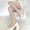 Medias de Seda Jacquard Nuevas Blanco Leche Fondo Lunar Negro Corazón Seda Hilada Sexy Calcetines JK Primavera y Verano Pantimedias Finas Mujeres