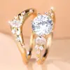 Anillo Bordado Pesado Transfronterizo con Zirconias Múltiples tipo Estrella, Racimo Irregular de Diamantes Redondos Incrustados, Banda Ancha, Joyería Elegante y Versátil