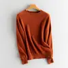 Directo de Fábrica Otoño/Invierno 2026 Nuevas Llegadas Suéter 100% Cachemir para Mujer Cuello Redondo Bajo Borde Enrollado Manga Larga Raglán Capa Base