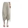 Pantalones de linterna casual hechos a medida estilo coreano para mujer, versión delgada de verano 2026, de cintura alta, con efecto de caída, se pueden usar como pantalones atados al tobillo o pantalones largos